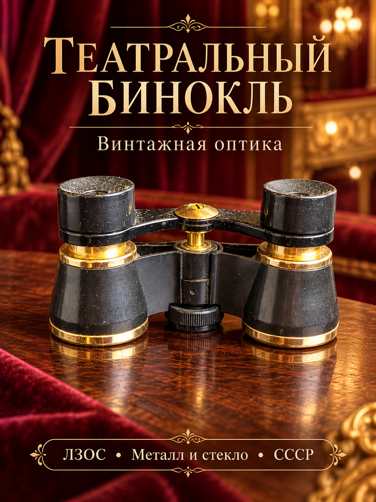 Бинокль театральный, металл, пластик, стекло, Лыткаринский завод оптического стекла (лзос), СССР, 1960-1980 гг.