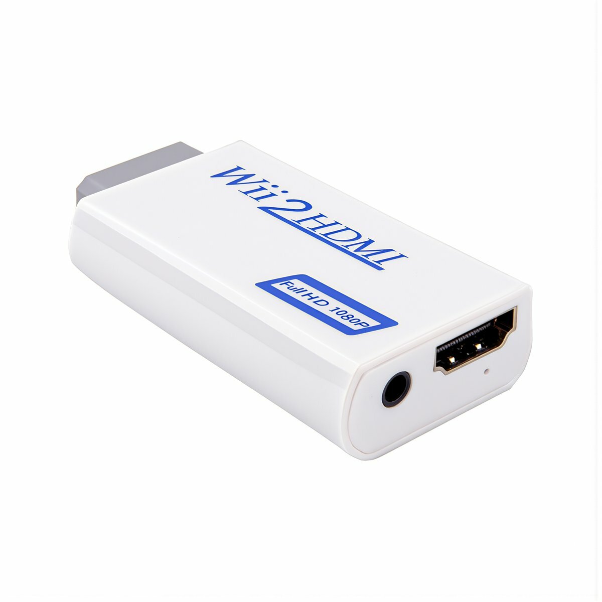 Преобразователь сигнала Wii2HDMI для игровой консоли, вывод изображения 1080P на телевизор, компактные габариты, отдельный порт 3.5 мм для вывода аудио сигнала, Белый в коробке