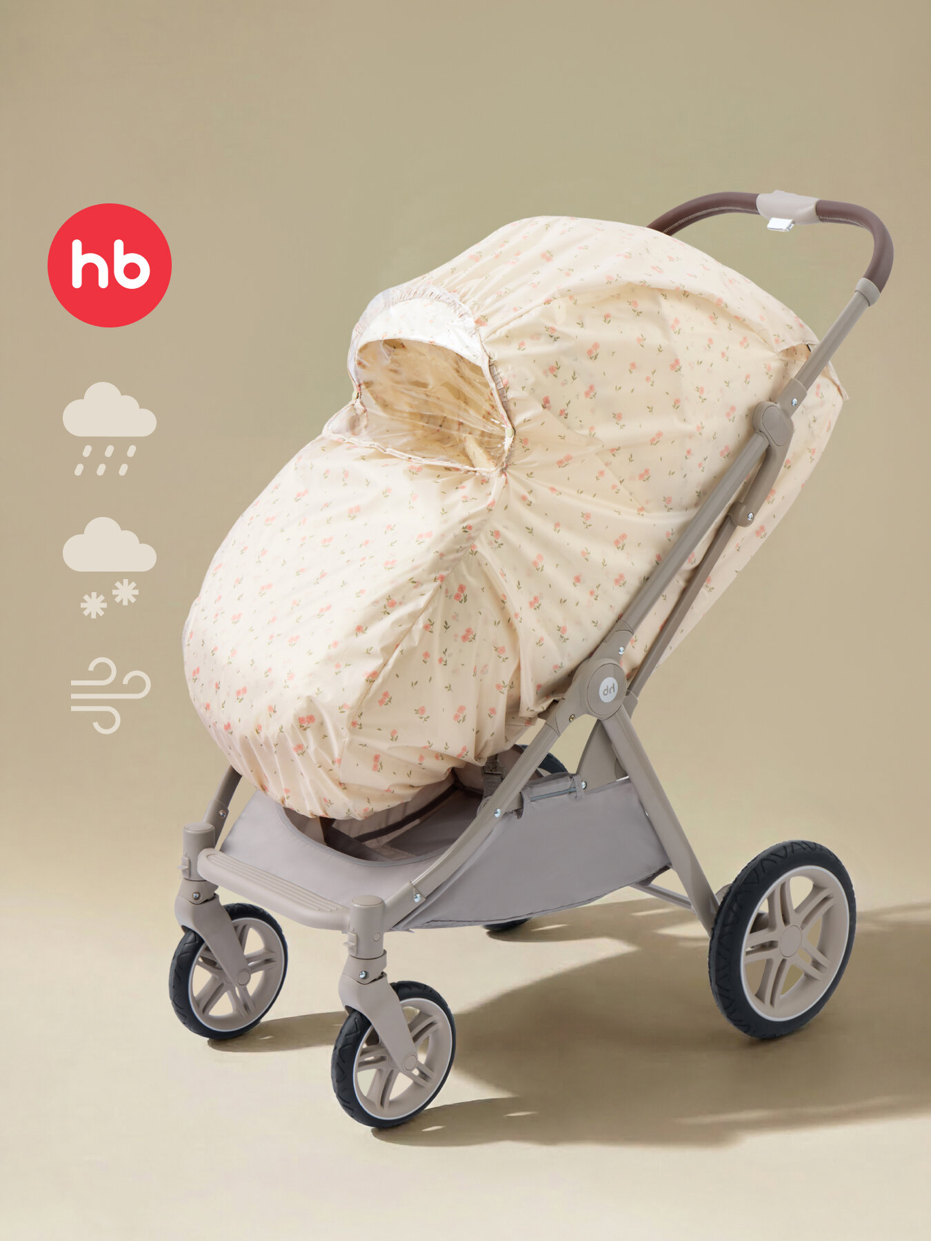 40103, Дождевик для коляски Happy baby, аксессуар для прогулочной коляски, всесезонный, белый