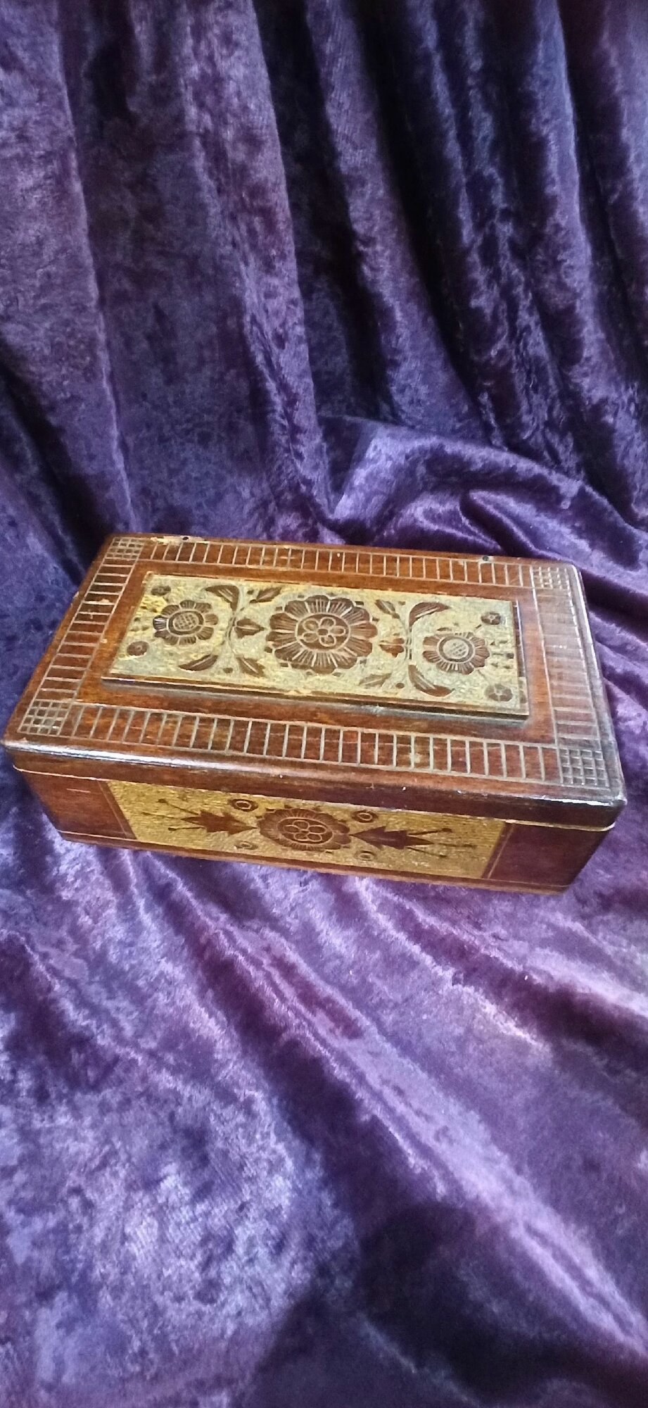Винтажная советская деревянная шкатулка,25см*11,5см, СССР