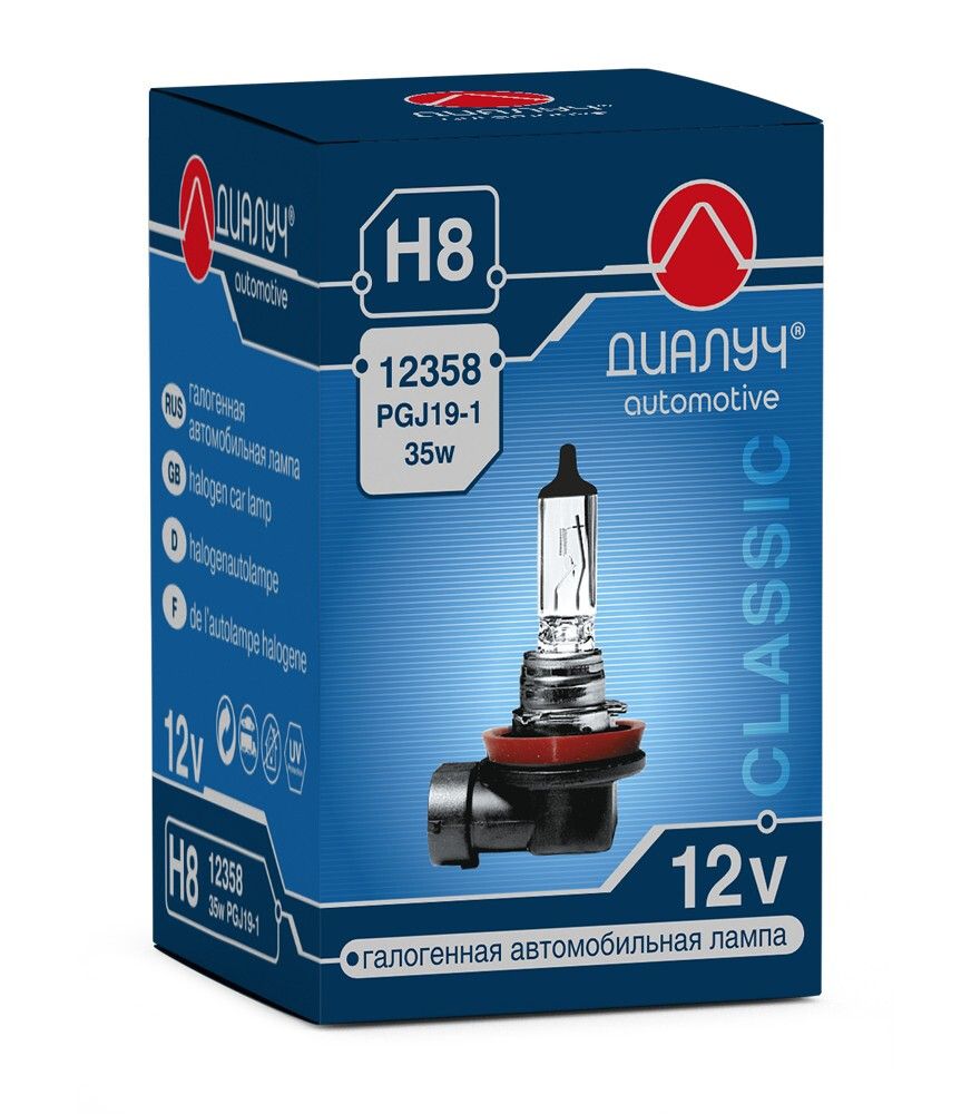 Лампа галогенная Диалуч Classic H8 12V 35W, 1