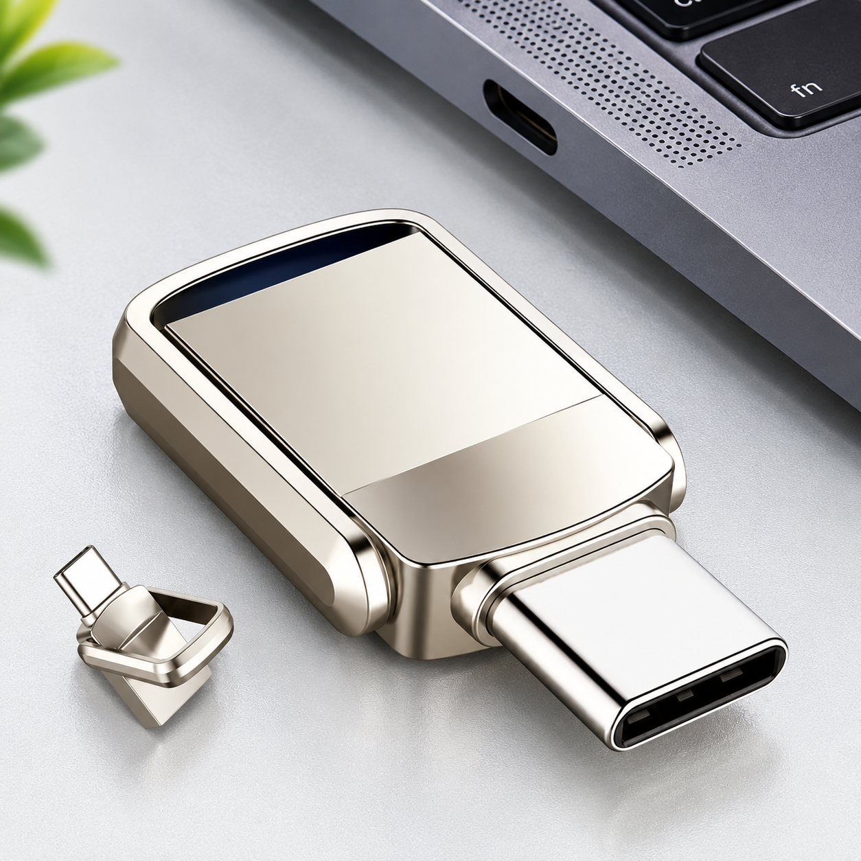 USB-накопитель Type-C 2ТБ, OTG (Цвет товара: серебристый)