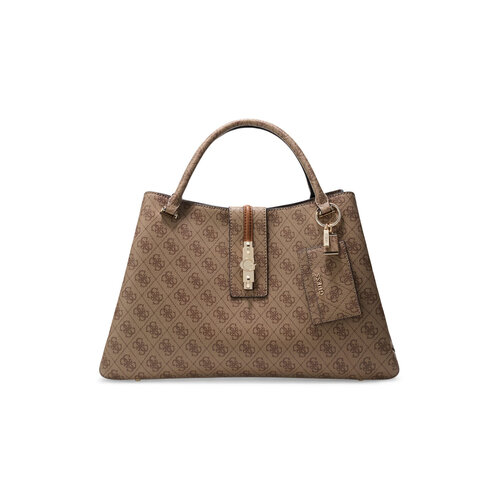 Сумка GUESS, фактура зернистая, матовая, розовый/коричневый