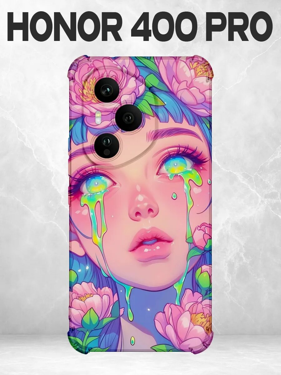 Чехол на Honor 400 Pro с принтом Девушка с радужными слезами