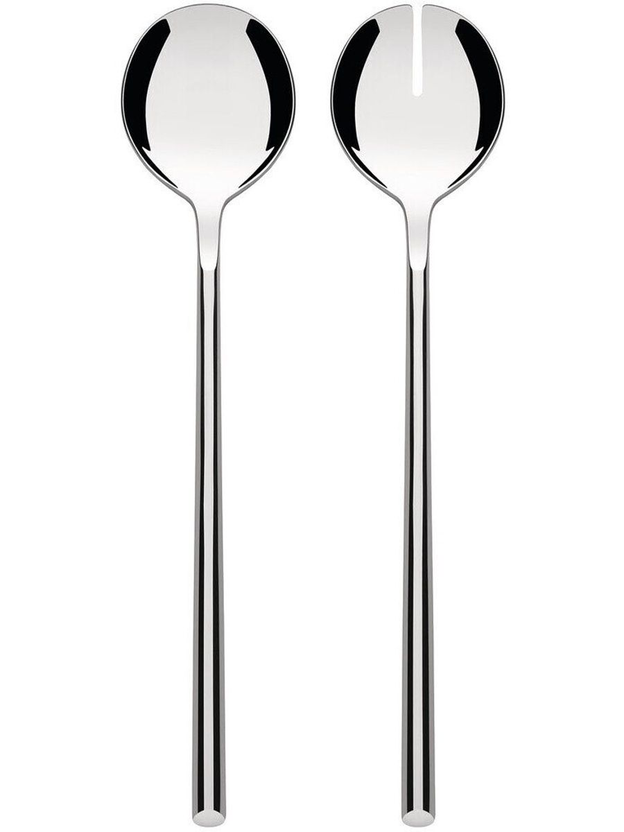 Набор столовых приборов Alessi из нержавеющей стали: вилка и ложка для салата, 2 предмета, серебристый