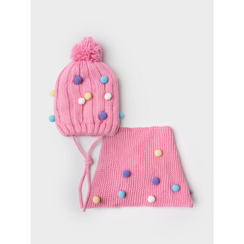 фото Комплект с головным убором playtoday для девочек, размер 50, розовый