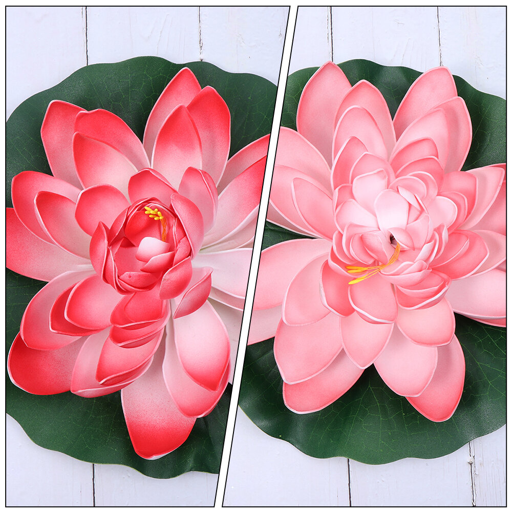 2 Штуки Искусственные Цветы Лотоса Для Украшения Прудов И Фонтанов 28x28cm