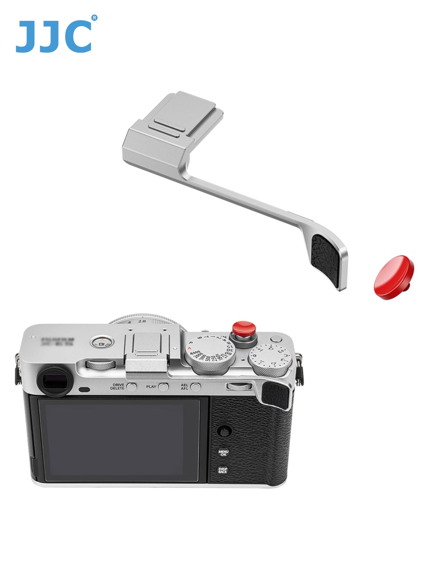 JJC упор для пальца для Fujifilm X-E5, горячий башмак, с силиконовой накладкой, серебристый