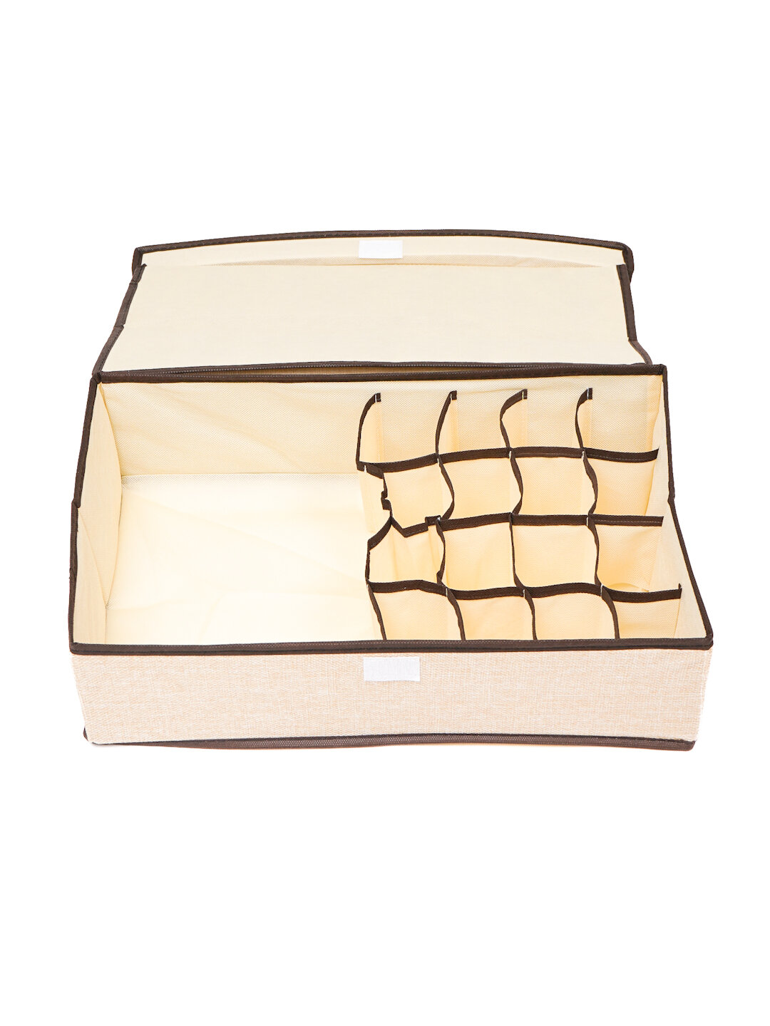 Тканевый складной органайзер с крышкой для удобного и аккуратного хранения одежды дома