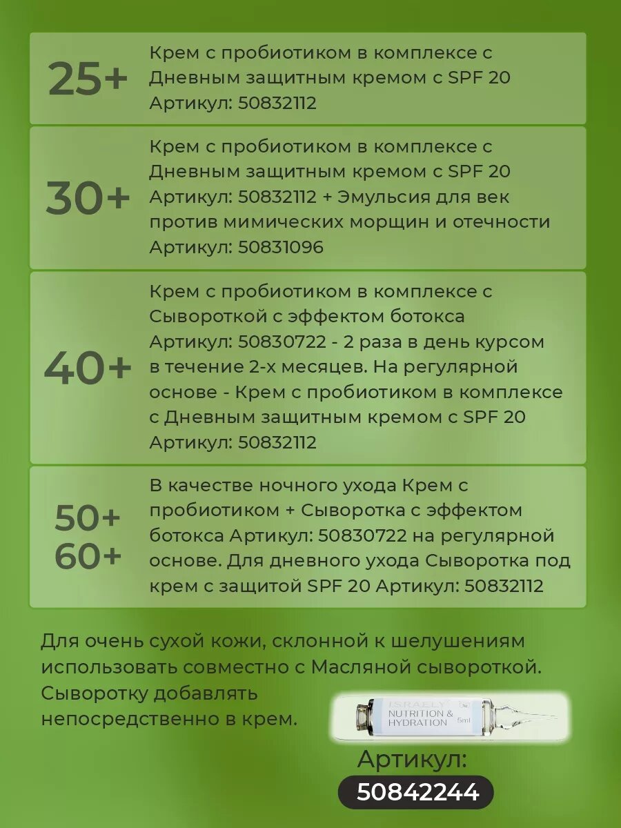Крем для лица ISRAELIK питательный с пробиотиком для сухой и чувствительной кожи — фото 1