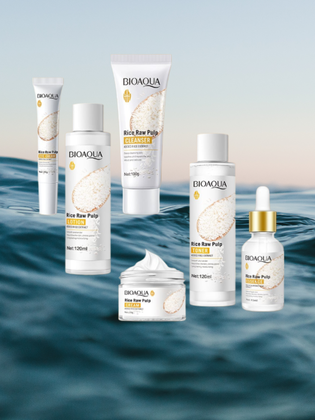 Набор Bioaqua "Омоложение с экстрактом риса", для лица, 6 шт. — фото 1