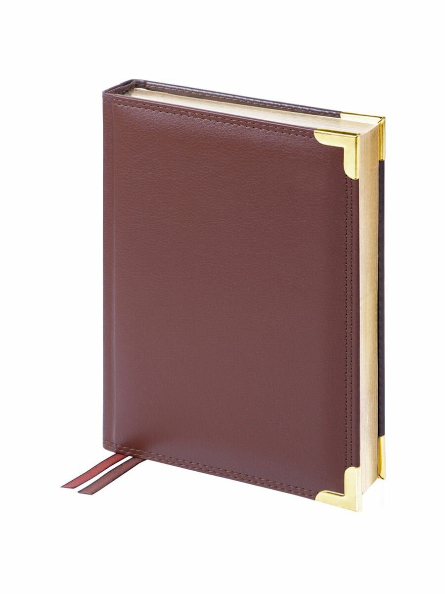 Ежедневник недатированный, А6, 160л, кожа, , фактурная кожа, коричневый, золотой срез
