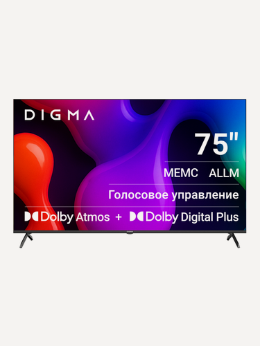 Изображение товара Телевизор Digma DM-LED75UQB31 75" QLED, 4K Ultra HD, черный, смарт ТВ, Google TV