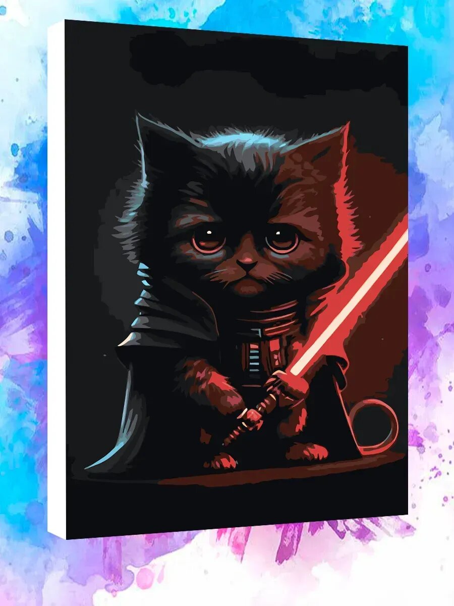 Картина по номерам Кот Звездные войны Star Wars Мем