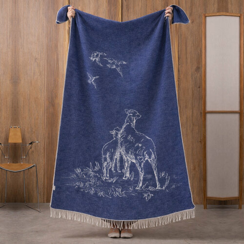 Изображение товара Плед двусторонний 150х200 см Klassika 2.0 Moroshka цвет Синий