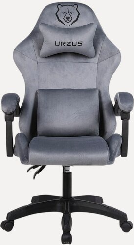 Изображение товара Компьютерное кресло URZUS Grizzly, игровое, регулировка высоты и наклона, ткань велюр, серый