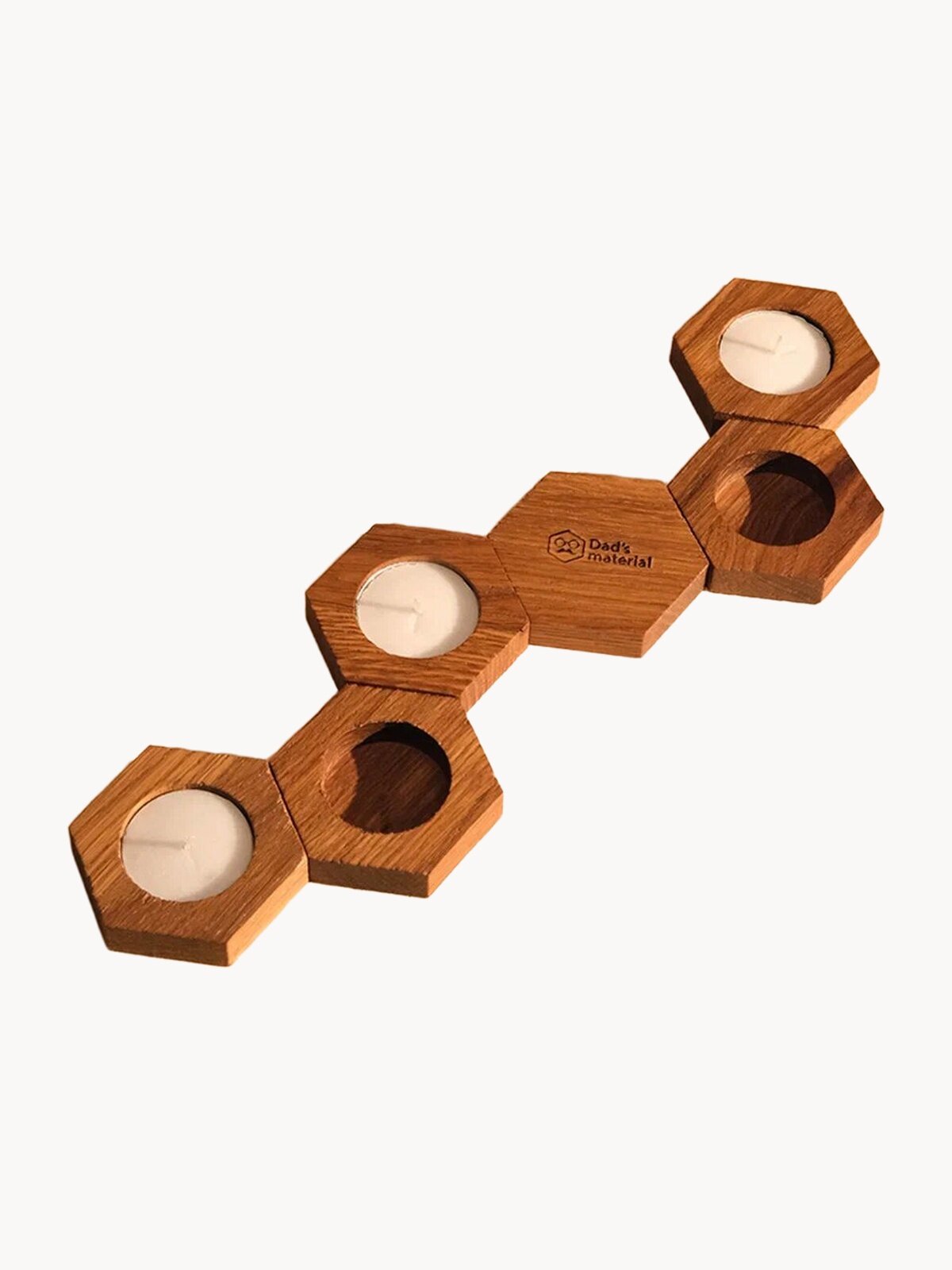 Подсвечники Dad's Material, дерево, для свечей, напольные/настольные, 5см, 6 шт