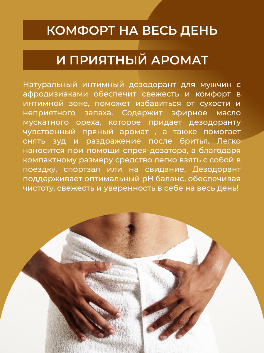 Спреи Для Интимной Гигиены Siberina Натуральный мужской интимный дезодорант "Кофе и мускатный орех"
