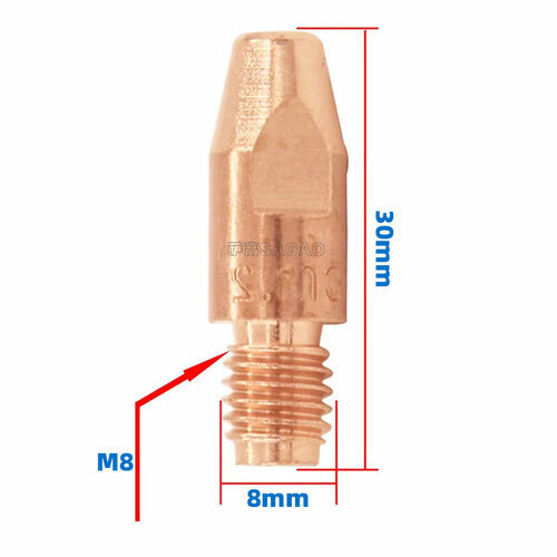 Наконечник сварочный для полуавтомата 36KD M8 * 30 мм 50pcs type 36kd cucrzr m8 30 0 8 1 0 1 2 1 6mm contact tips torch consumables