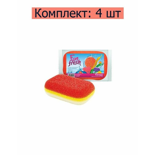 Текос Губка для тела Fun Fresh Какаду, массажная, 4 шт.