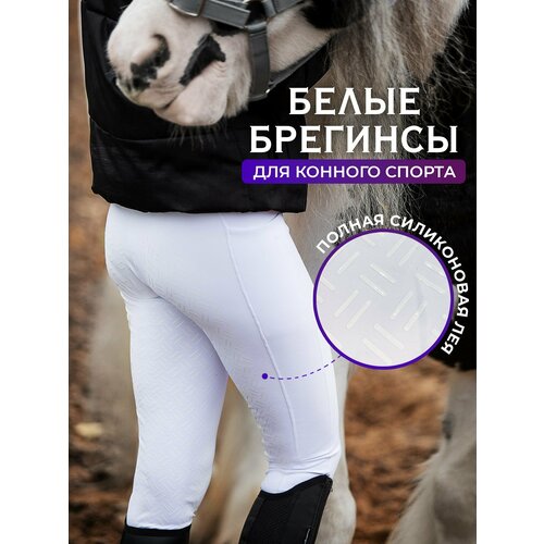 Легинсы спортивные ALIBI equestrian Брегинсы белые женские, размер L, белый штаны для верховой езды мужские бриджи для конного спорта высокоэластичные брюки мужские s брюки оборудование для верховой езды