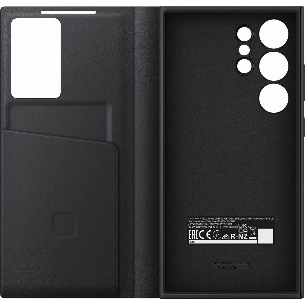 Чехол (флип-кейс) Samsung для Samsung Galaxy S24 Ultra Smart View Wallet Case S24 Ultra черный (EF-ZS928CBEGRU)