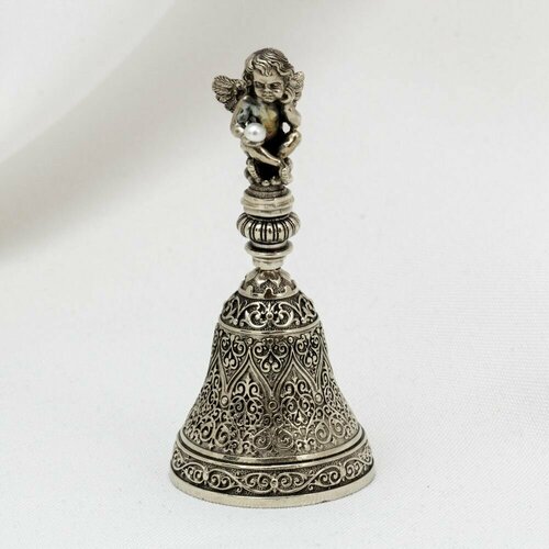 Колокольчик металлический Жемчужный ангел настольный из бронзы 7100₽