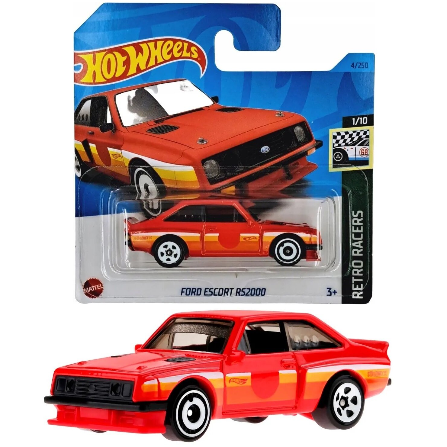 Машинка Hot Wheels HKJ77 Retro Racers 2023 Ford Escort RS2000 Red 1/10