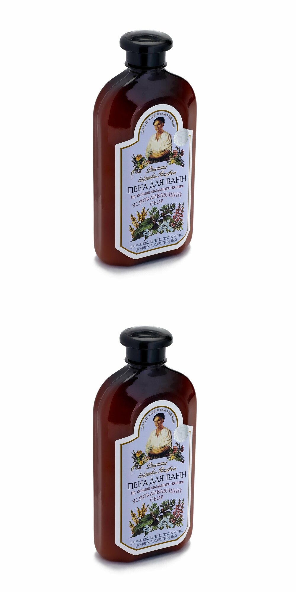 Рецепты бабушки Агафьи пена для ванн, успокаивающая 500 мл - 2 шт.
