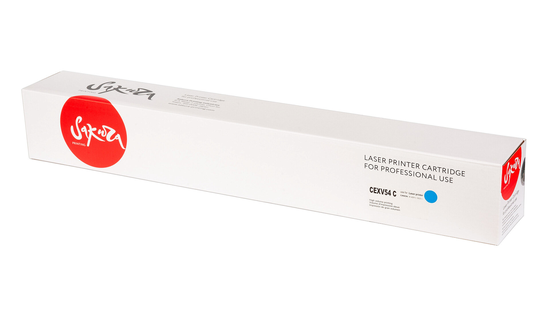 Тонер-туба CEXV54C для Canon, цвет голубой, 8500 страниц, Sakura