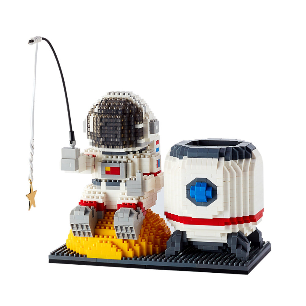 Конструктор 3Д Yapin Космонавт Карандашница с подсветкой, 1588 деталей - BA6903