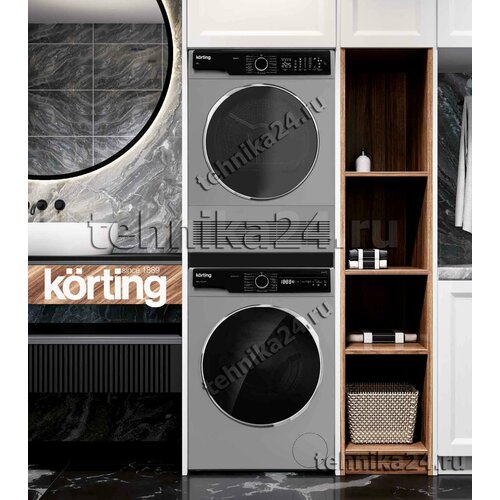 Korting комплект для установки в колонну Стиральная машина KWM 58ILS1297 S Сушильная машина KD 60L97 S Соединительный элемент с выдвижной полкой 170970₽