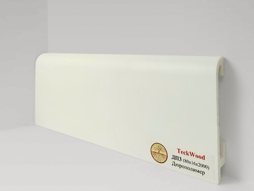 Изображение товара Плинтус из дюрополимера Teckwood Белый ДП3, матовый, влагостойкий, 80х16х2000мм