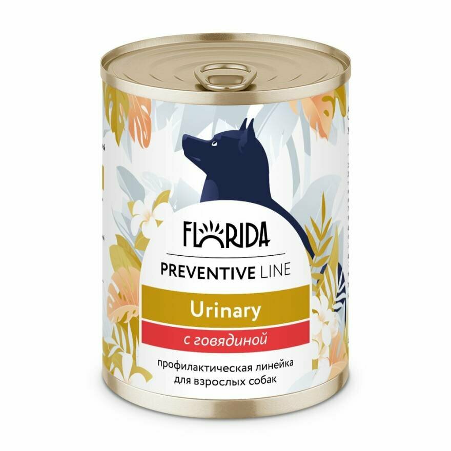 Florida Preventive Line Urinary консервы для собак при профилактике мочекаменной болезни, с говядиной - 340 г