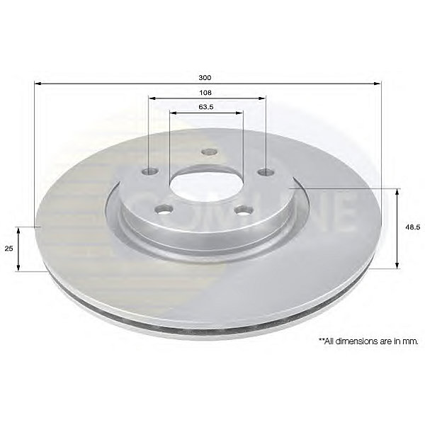 COMLINE ADC1227V (1223664 / 1223666 / 1253964) диск торм frd Focus (Фокус) II / c-max II van / Focus (Фокус) III (Комплект 2 штуки)