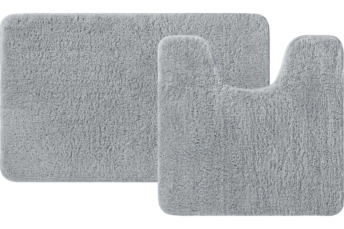 IDDIS Набор ковриков для ванной комнаты 50x80 + 50x50 микрофибра серый  BSET02Mi13