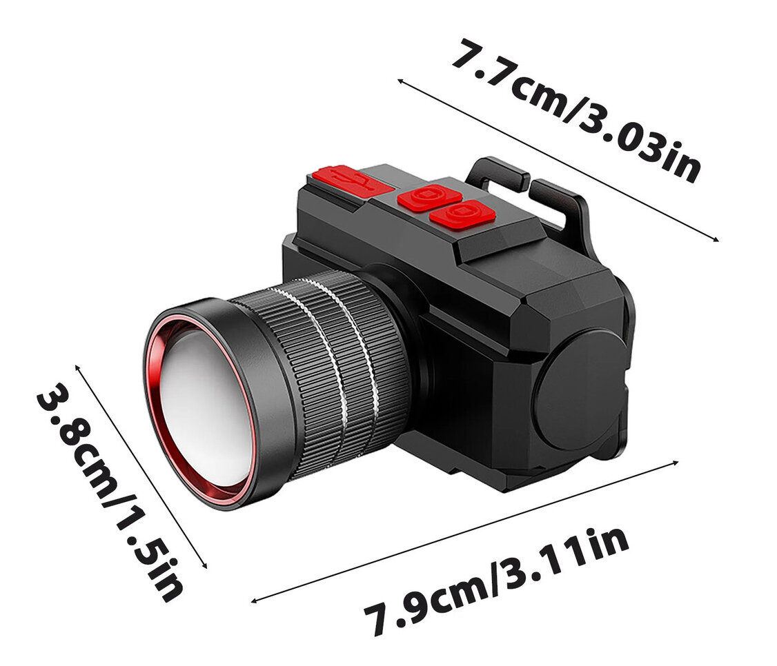 Фонарь налобный, аккумуляторный, светодиодный, LED с зарядкой,18650 — фото 1