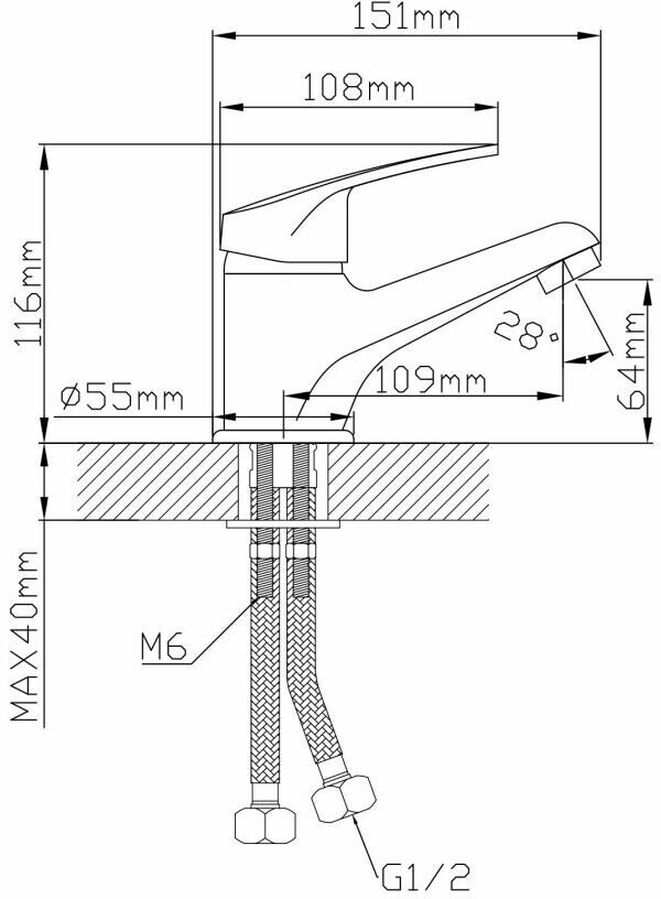 Смеситель для умывальника AV ENGINEERING Rom хром (AVROM1-A100-110) — фото 1