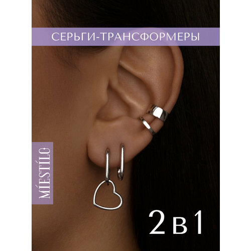 Серьги MIESTILO серебро 925 проба родирование длина 27 см серебристый белый серый 2774₽