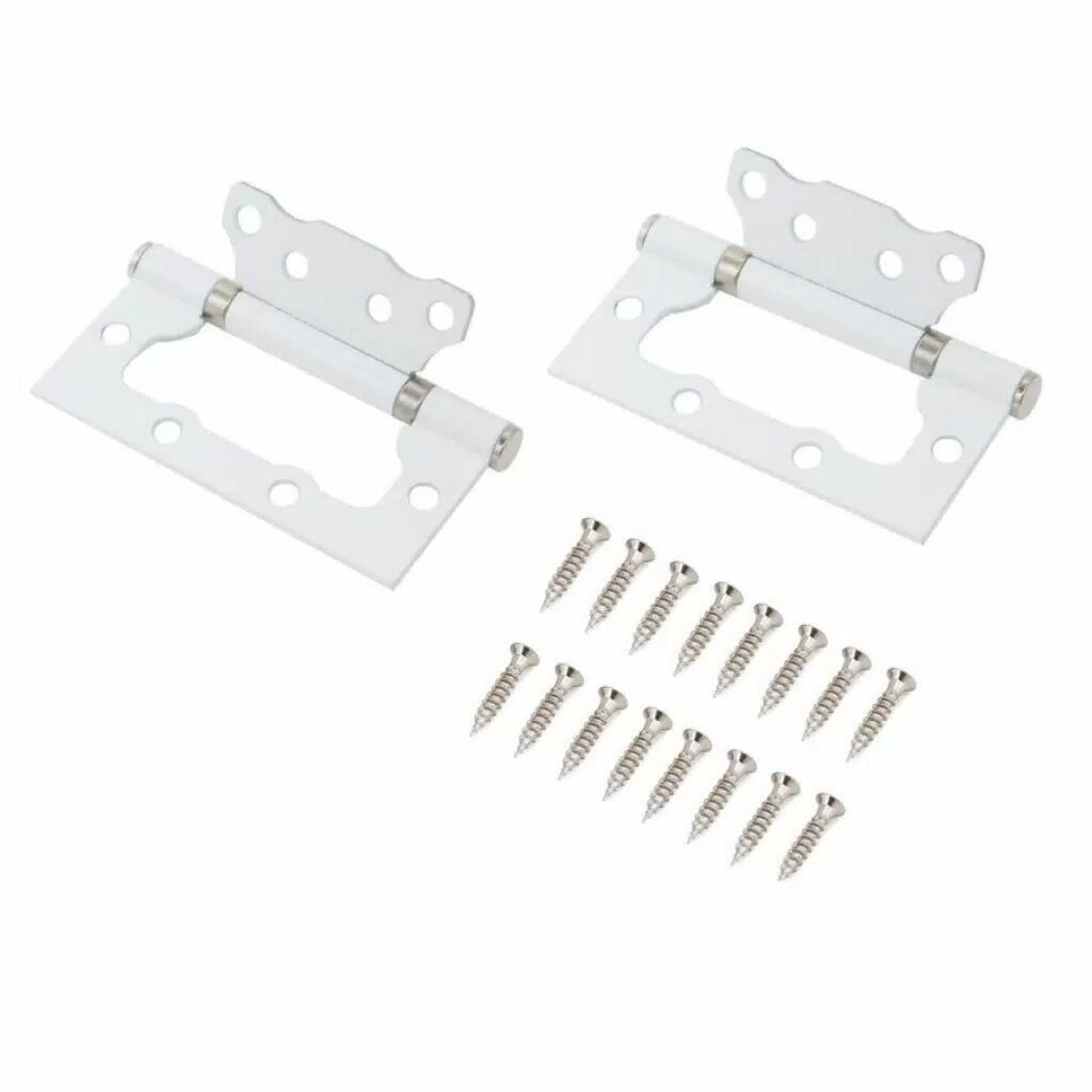 Петля накладная для деревянных дверей Аллюр 100х75х2.5 мм универсальная 2BB WW 13699 2 шт коробка белая