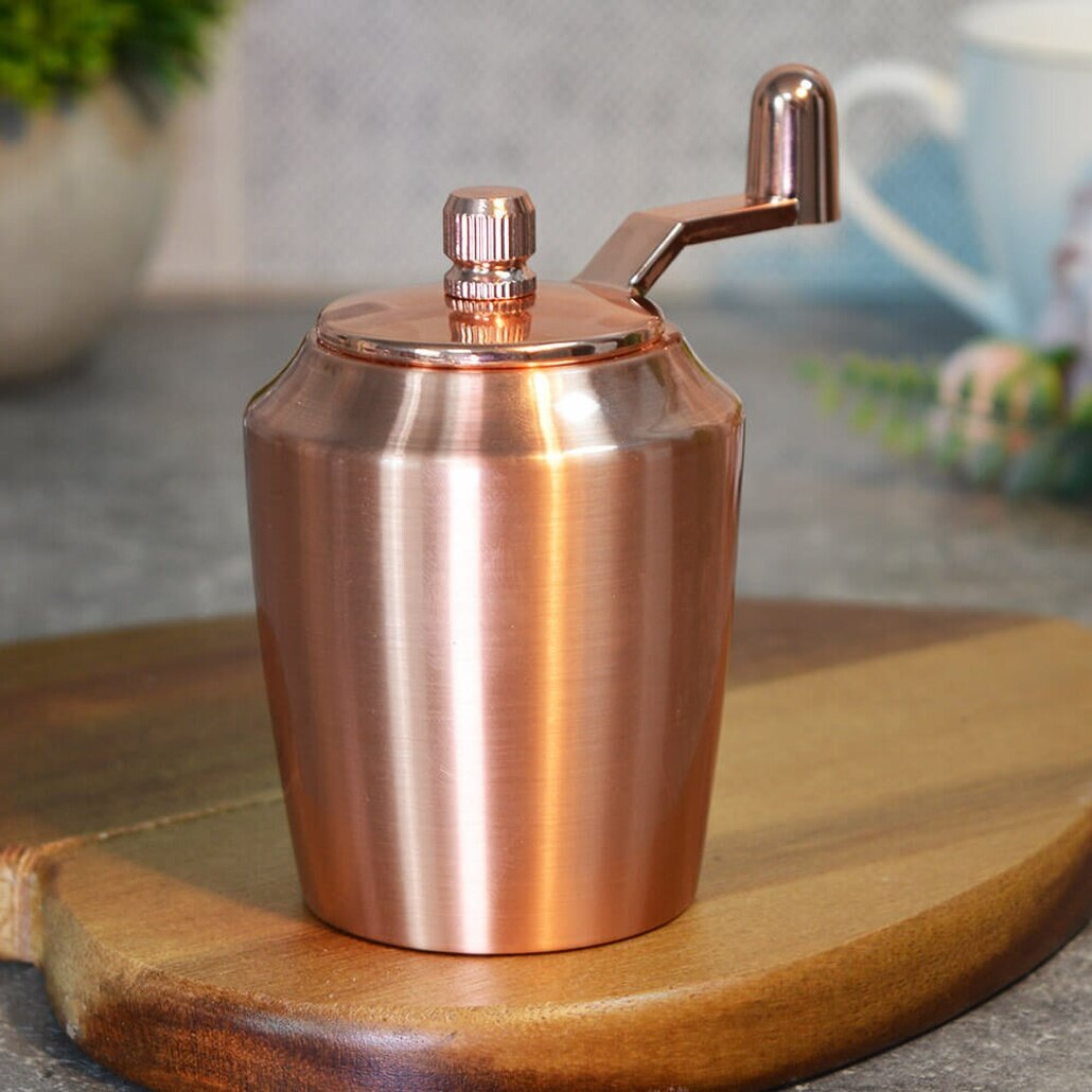 Мельница для специй 16см с ручкой сталь медный цвет удобное помоливание