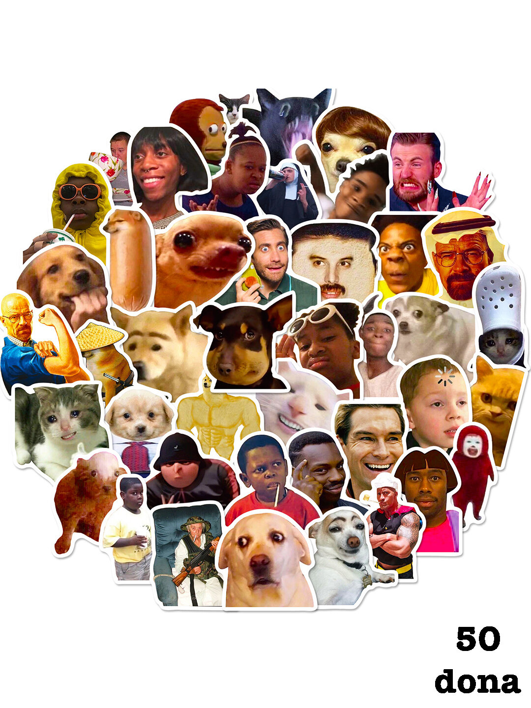 Наклейки стикеры "Мемы, прикол, смешные картинки, милые кошки, котята" - Красный