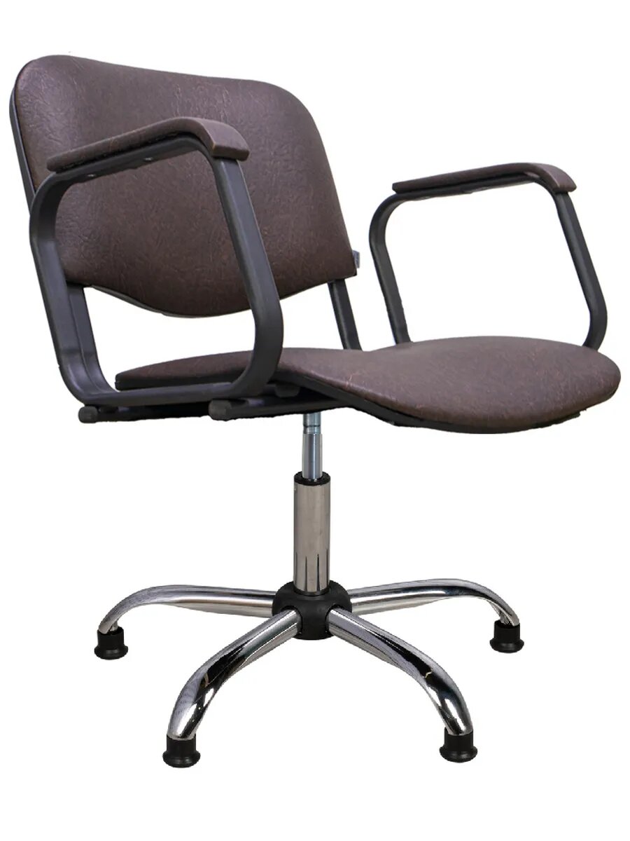 Кресло Kontakt коричневое пятилучие пневматика