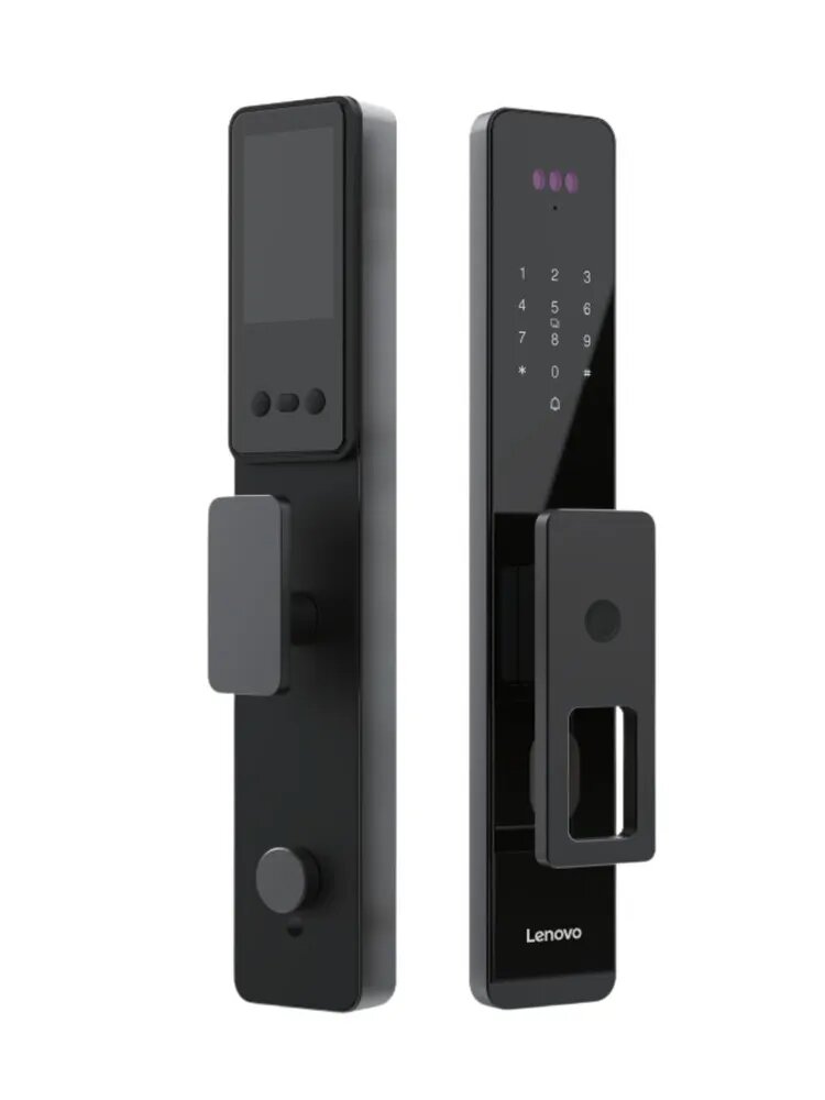 Умный дверной замок Lenovo A10F Black RU, врезной, биометрический, Face ID, видеодомофон, на русском языке