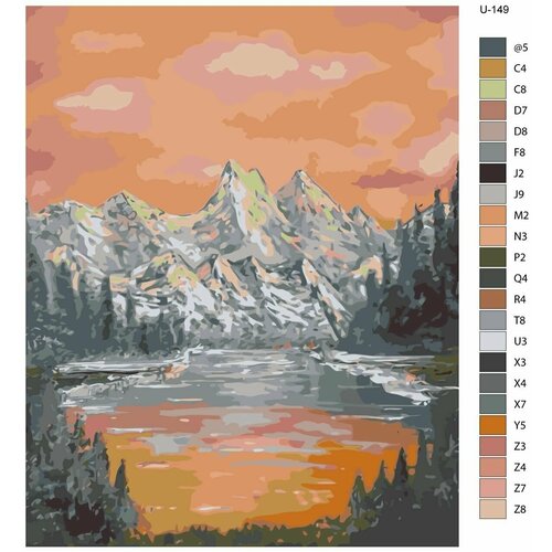 Картина по номерам U-149 Закат в горах 40x50 см картина по номерам закат в горах 40x50 см