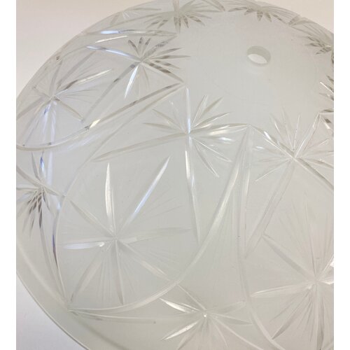 Плафон стеклянный тарелка с алмазной гранью D395 H105 мм