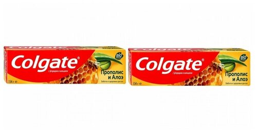 Colgate, зубная паста, прополис и алоэ, 100 мл, 2 шт