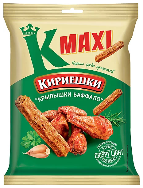 Кириешки Maxi, сухарики со вкусом крылышек Баффало, 60 г