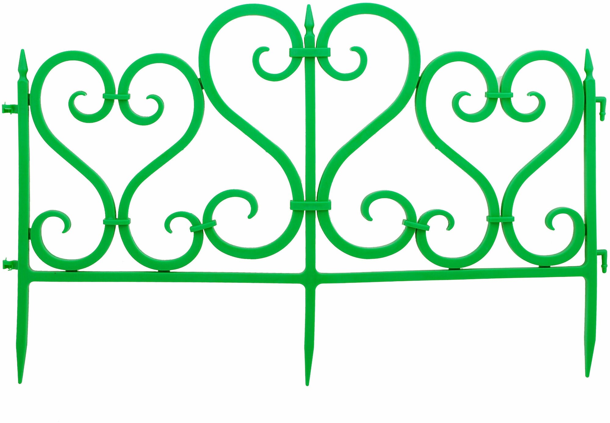 Ограждение садовое декоративное «Ажурное» цвет зелёный
