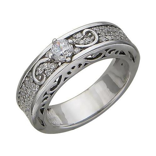 фото Эстет кольцо с 71 фианитом из серебра у15к153812, размер 17